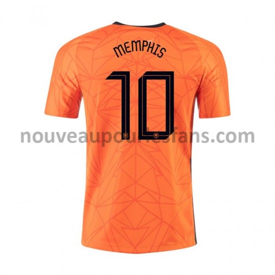 Maillot Pays-Bas MEMPHIS 10 Tenue Domicile Euro 2020 Manche Courte