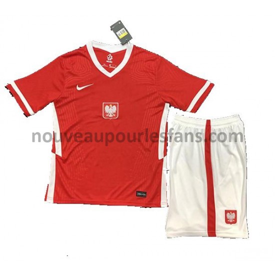Maillot Pologne Enfant Tenue Extérieur Euro 2020 Manche Courte