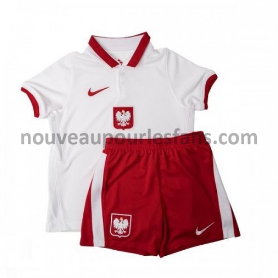 Maillot Pologne Enfant Tenue Domicile Euro 2020 Manche Courte