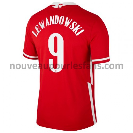 Maillot Pologne Robert Lewandowski 9 Tenue Extérieur Euro 2020 Manche Courte