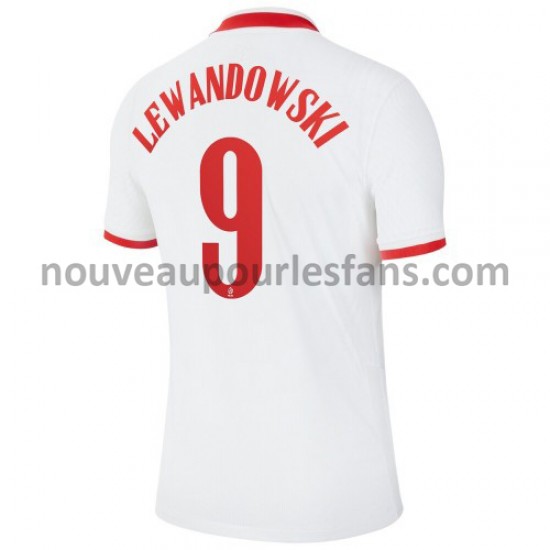 Maillot Pologne Robert Lewandowski 9 Tenue Domicile Euro 2020 Manche Courte