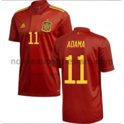 Maillot Espagne Adama 11 Tenue Domicile Euro 2020 Manche Courte