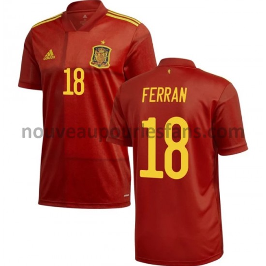 Maillot Espagne Ferran 18 Tenue Domicile Euro 2020 Manche Courte