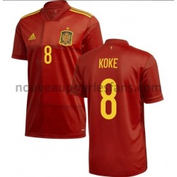 Maillot Espagne Koke 8 Tenue Domicile Euro 2020 Manche Courte
