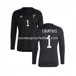 Maillot Belgique Courtois 1 Gardien Homme Tenue Extérieur 2022 Manche Longue
