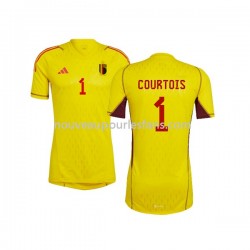 Maillot Belgique Courtois 1 Gardien Homme Tenue Extérieur Coupe du Monde 2022 Manche Courte