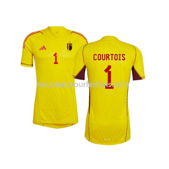 Maillot Belgique Courtois 1 Gardien Homme Tenue Extérieur Coupe du Monde 2022 Manche Courte