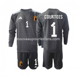 Maillot Belgique Courtois 1 Gardien Enfant Tenue Extérieur 2022 Manche Longue