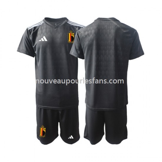 Maillot Belgique Courtois 1 Gardien Enfant Tenue Extérieur 2022 Manche Courte