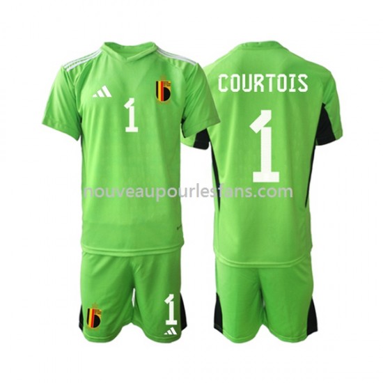 Maillot Belgique Courtois 1 Gardien Enfant Tenue Domicile 2021-2022 Manche Courte