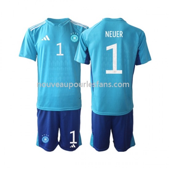 Maillot Allemagne Manuel Neuer 1 Gardien Enfant Tenue Domicile Coupe du Monde 2022 Manche Courte