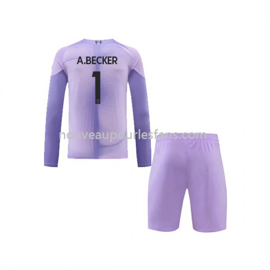 Maillot Liverpool A.Becker 1 Gardien Enfant Tenue Domicile 2022-2023 Manche Longue