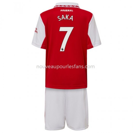 Maillot Arsenal Saka 7 Enfant Tenue Domicile 2022-2023 Manche Courte