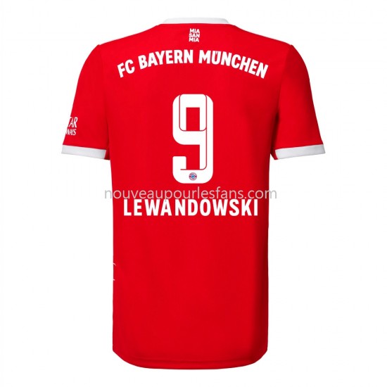 Maillot Bayern Munich Lewandowski 9 Tenue Domicile 2022-2023 Manche Courte