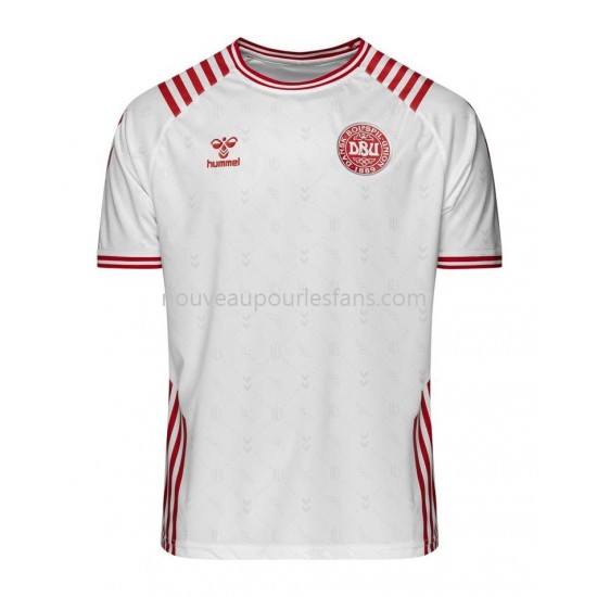 Maillot Danemark Tenue Extérieur Coupe du Monde 2022 Manche Courte
