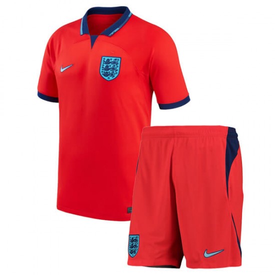 Maillot Angleterre Enfant Tenue Extérieur Coupe du Monde 2022 Manche Courte
