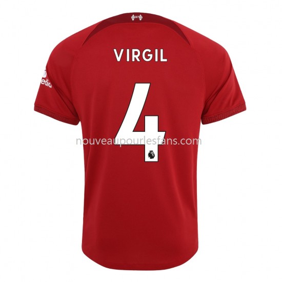 Maillot Liverpool Virgil 4 Tenue Domicile 2022-2023 Manche Courte