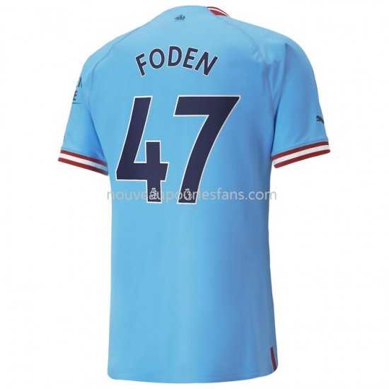 Maillot Manchester City Foden 47 Tenue Domicile 2022-2023 Manche Courte