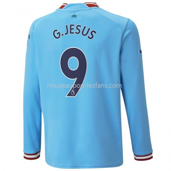 Maillot Manchester City G.Jesus 9 Tenue Domicile 2022-2023 Manche Longue