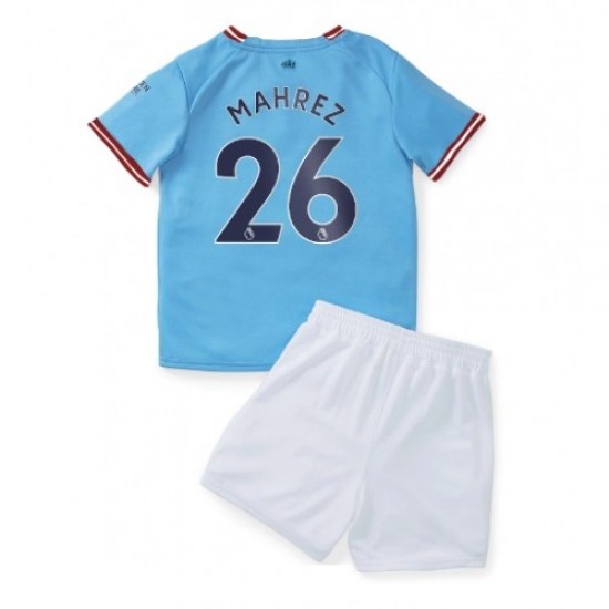 Maillot Manchester City Mahrez 26 Enfant Tenue Domicile 2022-2023 Manche Courte