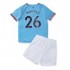 Maillot Manchester City Mahrez 26 Enfant Tenue Domicile 2022-2023 Manche Courte