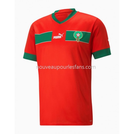 Maillot Maroc Tenue Domicile Coupe du Monde 2022 Manche Courte