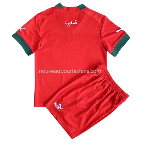 Maillot Maroc Enfant Tenue Domicile Coupe du Monde 2022 Manche Courte