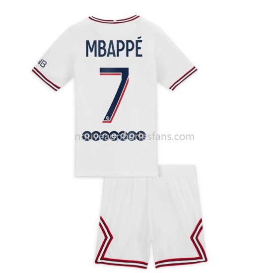 Maillot Paris Saint-Germain Kylian Mbappé 7 Enfant Tenue 4ème 2021-2022 Manche Courte