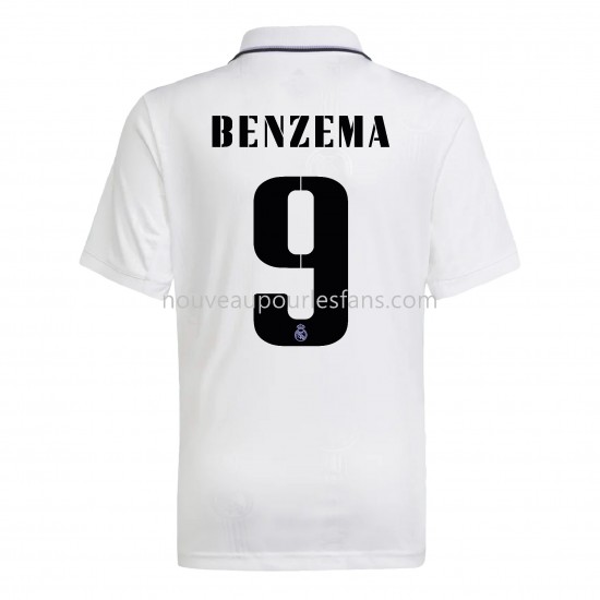 Maillot Real Madrid Benzema 9 Tenue Domicile 2022-2023 Manche Courte