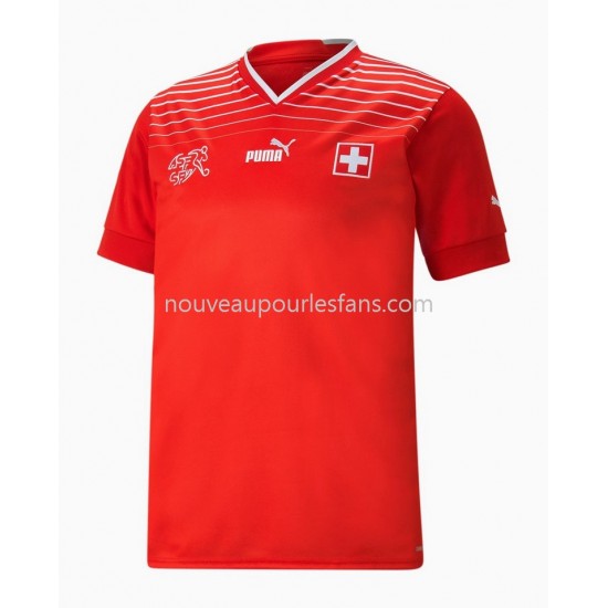 Maillot Suisse Tenue Domicile Coupe du Monde 2022 Manche Courte