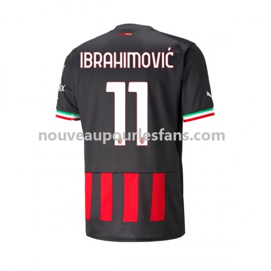 Maillot AC Milan Ibrahimović 11 Homme Tenue Domicile 2022-2023 Manche Courte