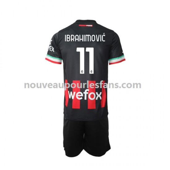 Maillot AC Milan Ibrahimović 11 Enfant Tenue Domicile 2022-2023 Manche Courte