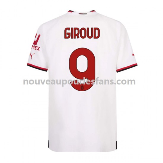 Maillot AC Milan Olivier Giroud 9 Homme Tenue Extérieur 2022-2023 Manche Courte