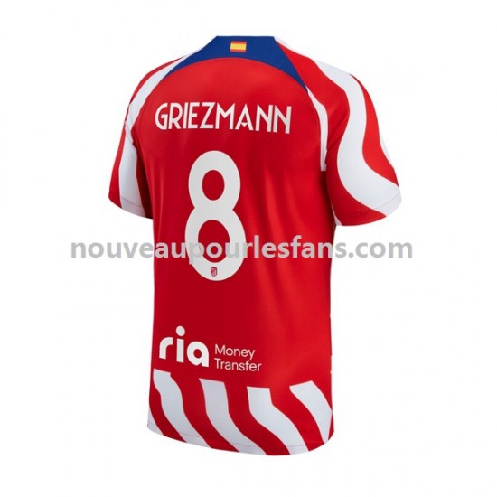 Maillot Atlético Madrid Antoine Griezmann 8 Homme Tenue Domicile 2022-2023 Manche Courte