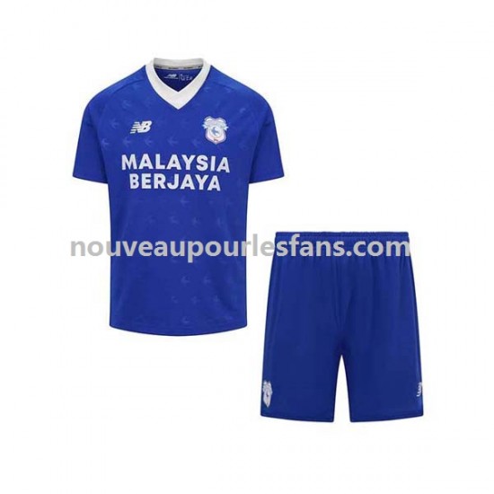 Maillot Cardiff City Enfant Tenue Domicile 2022-2023 Manche Courte
