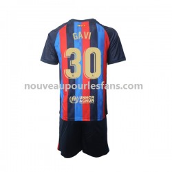 Maillot FC Barcelone Gavi 30 Enfant Tenue Domicile 2022-2023 Manche Courte