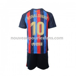Maillot FC Barcelone Ronaldinho 10 Enfant Tenue Domicile 2022-2023 Manche Courte