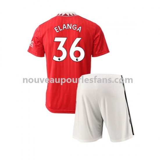 Maillot Manchester United Elanga 36 Enfant Tenue Domicile 2022-2023 Manche Courte