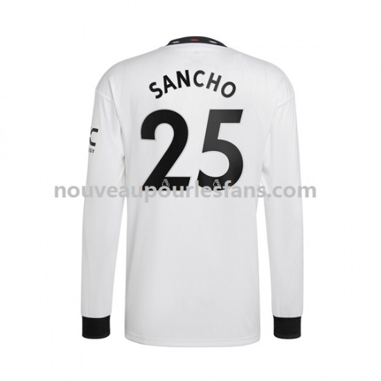 Maillot Manchester United Jadon Sancho 25 Homme Tenue Extérieur 2022-2023 Manche Longue