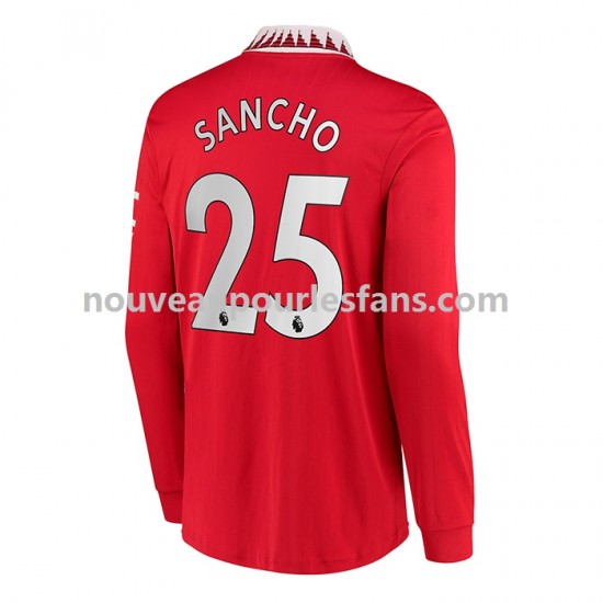 Maillot Manchester United Jadon Sancho 25 Homme Tenue Domicile 2022-2023 Manche Longue