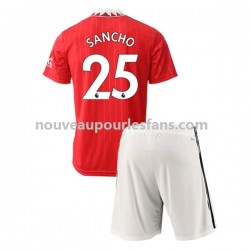 Maillot Manchester United Jadon Sancho 25 Homme Enfant Tenue Domicile 2022-2023 Manche Courte