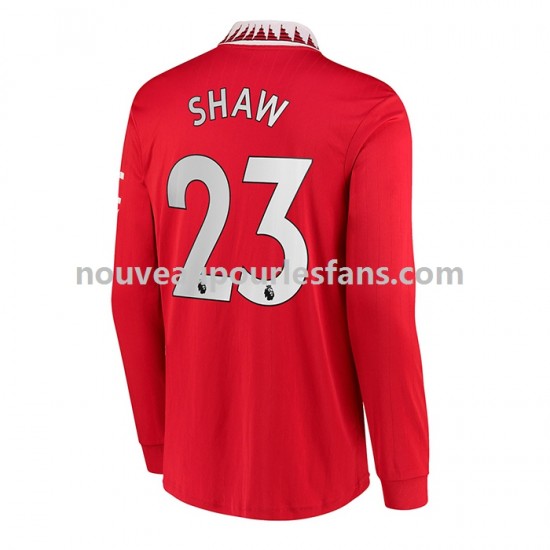 Maillot Manchester United Luke Shaw 23 Homme Tenue Domicile 2022-2023 Manche Longue