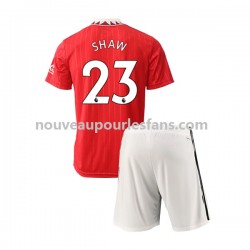 Maillot Manchester United Luke Shaw 23 Enfant Tenue Domicile 2022-2023 Manche Courte