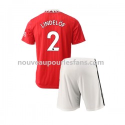 Maillot Manchester United Victor Lindelof 2 Enfant Tenue Domicile 2022-2023 Manche Courte