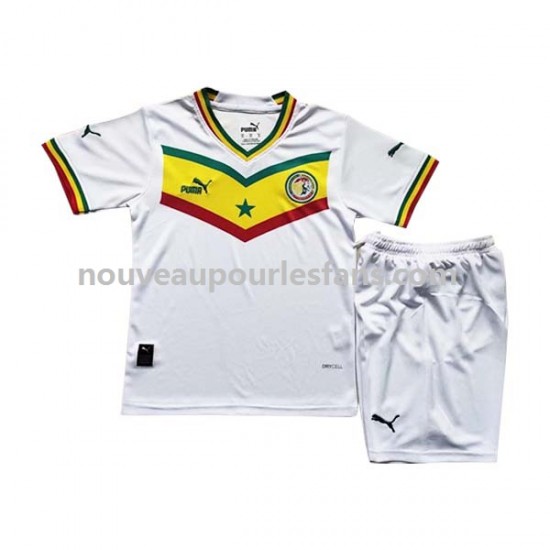 Maillot Sénégal Enfant Tenue Domicile Coupe du Monde 2022 Manche Courte