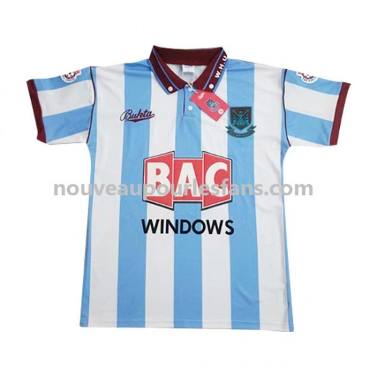 Maillot West Ham United Rétro Homme Tenue Extérieur 1991-1992 Manche Courte