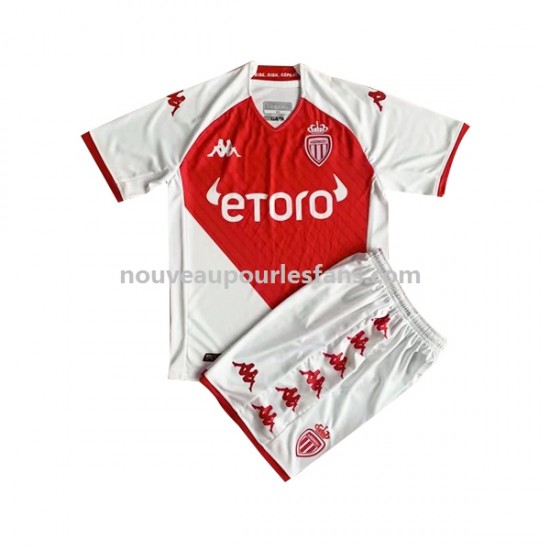 Maillot AS Monaco Enfant Tenue Domicile 2022-2023 Manche Courte
