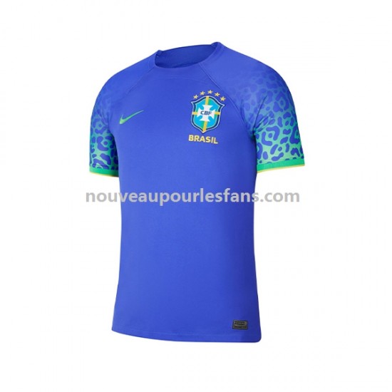Maillot Brésil Homme Tenue Extérieur Coupe du Monde 2022 Manche Courte