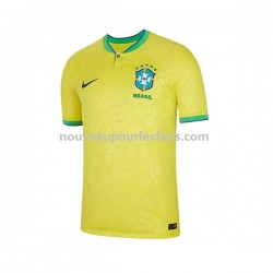 Maillot Brésil Homme Tenue Domicile Coupe du Monde 2022 Manche Courte