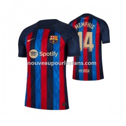 Maillot FC Barcelone Memphis Depay 14 Homme Tenue Domicile 2022-2023 Manche Courte